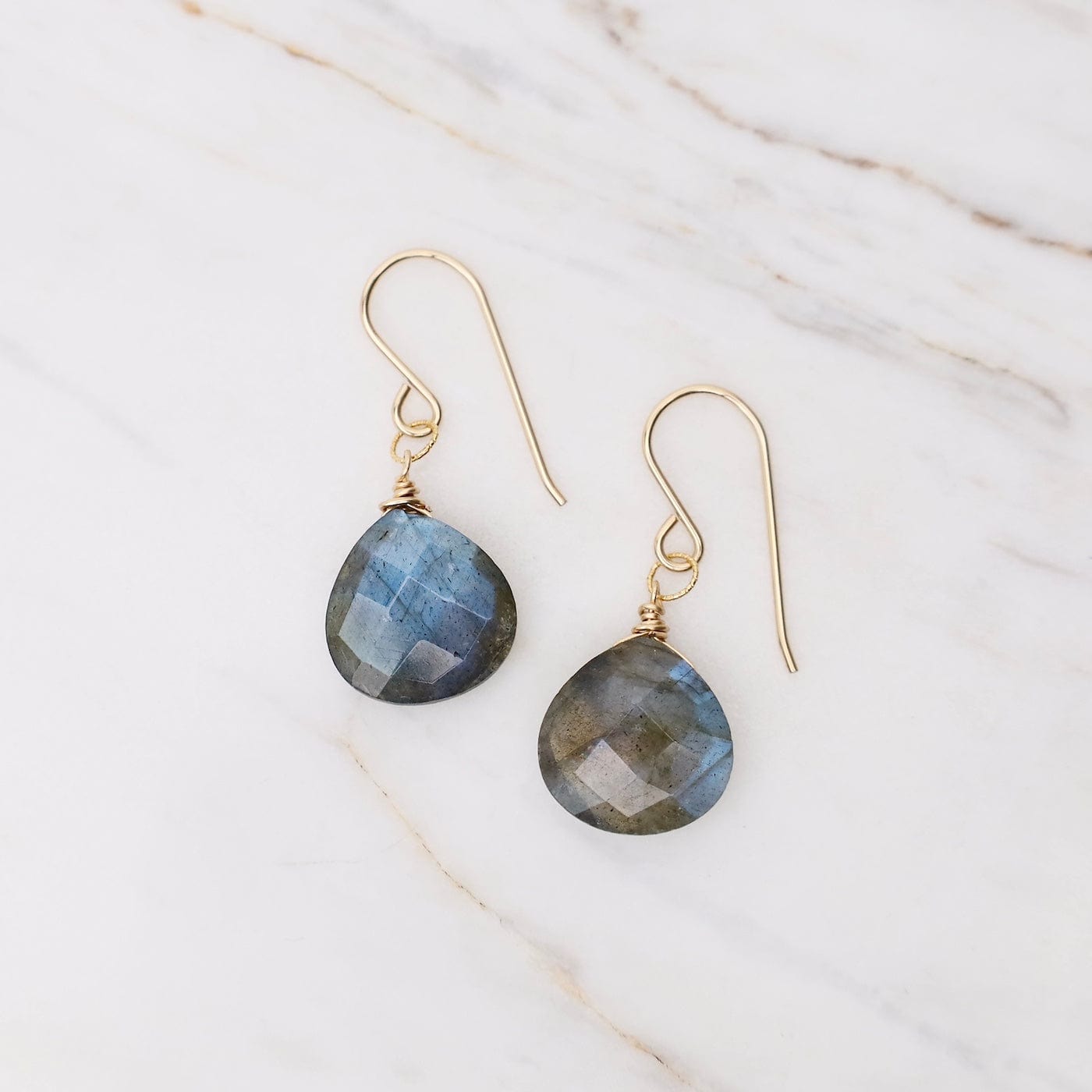 EAR-GF Gold Filled 12mm Labradorite Drops Earring