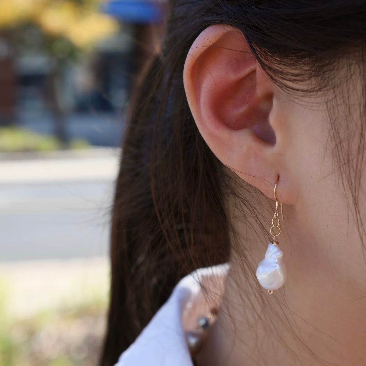 EAR-GF Gold Filled Baroque Pearl Drops Earrings