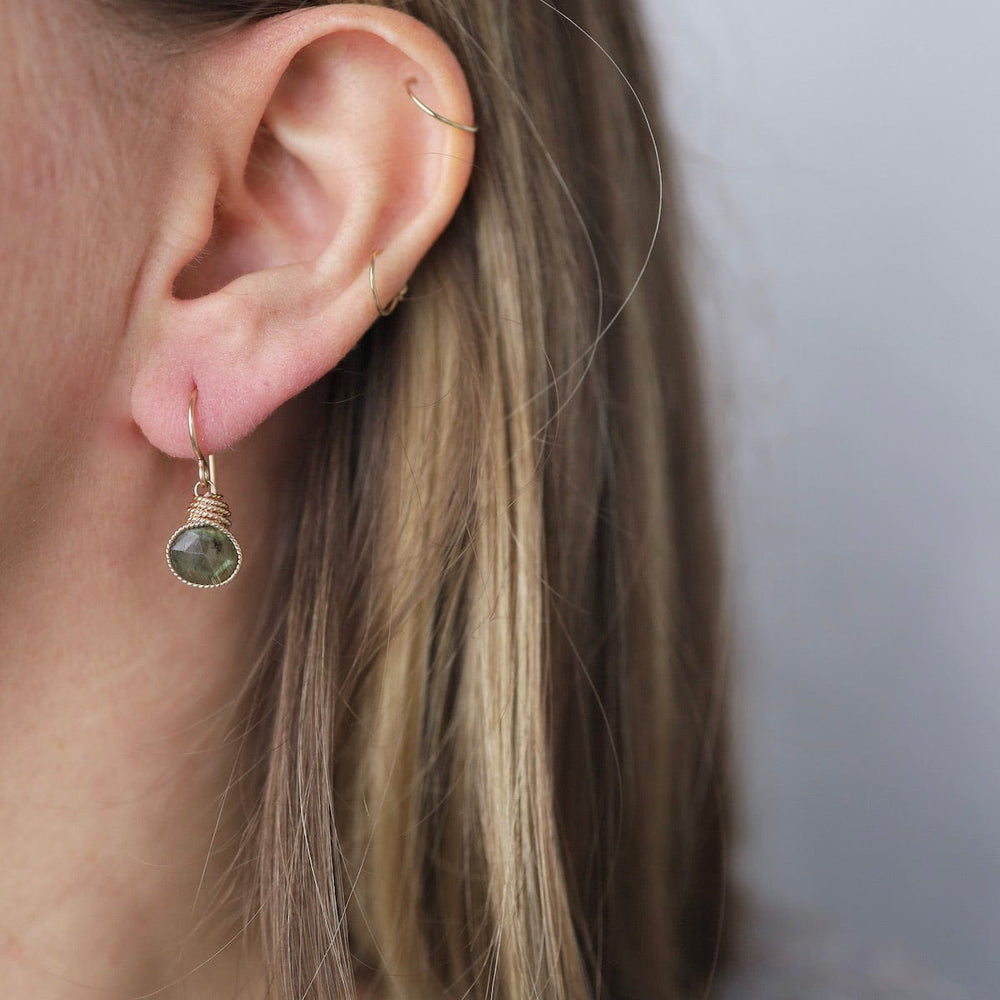 EAR-GF Gold Filled Braided Earrings with Labradorite