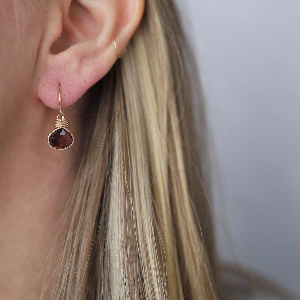 
                      
                        EAR-GF Gold Filled Braided Earrings with Rhodolite Garnet
                      
                    