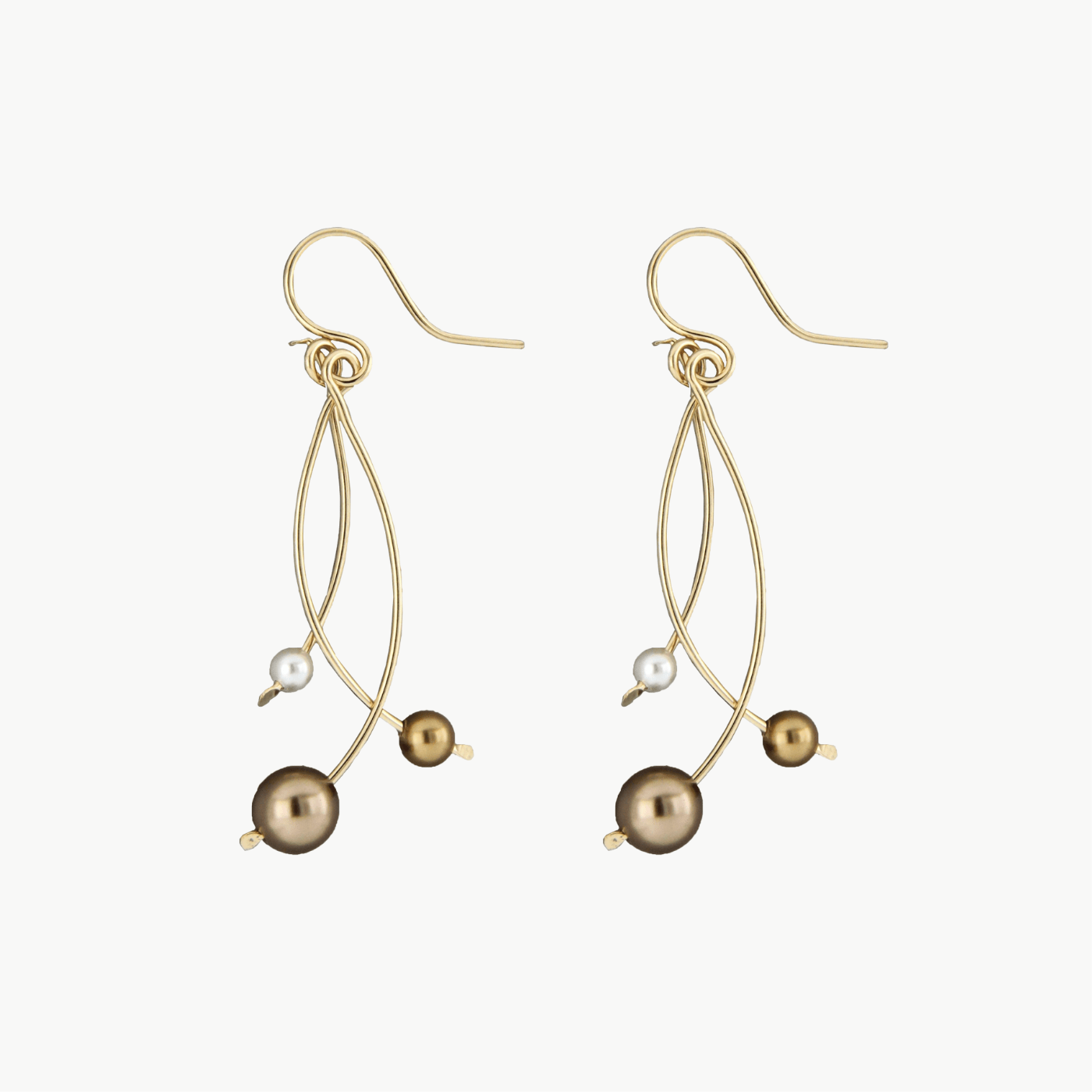 EAR-GF Gold Filled & Bronze Talking Friends Pearl Earrings
