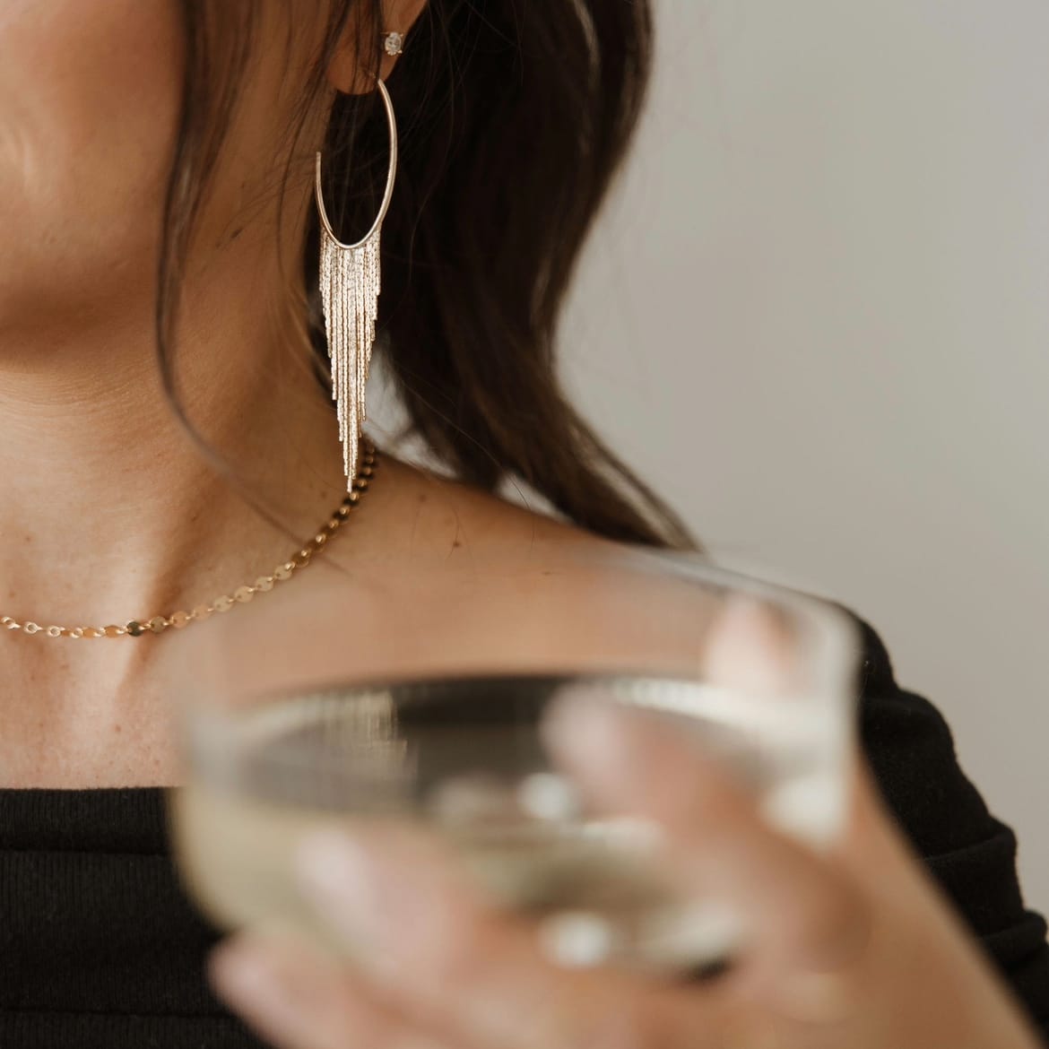 EAR-GF Gold Filled Cascading Fringe Hoops Earrings