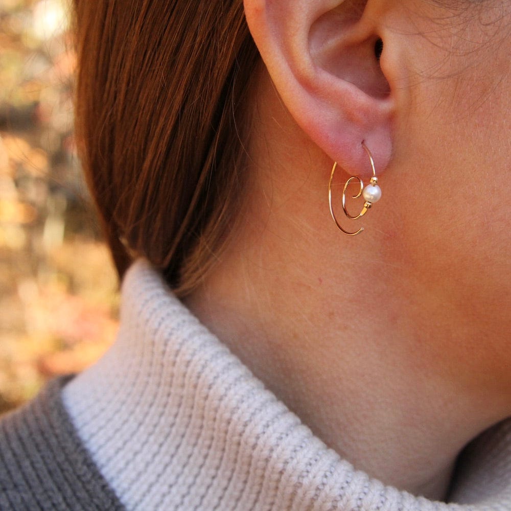 EAR-GF Gold Filled Coil with Pearls Earring