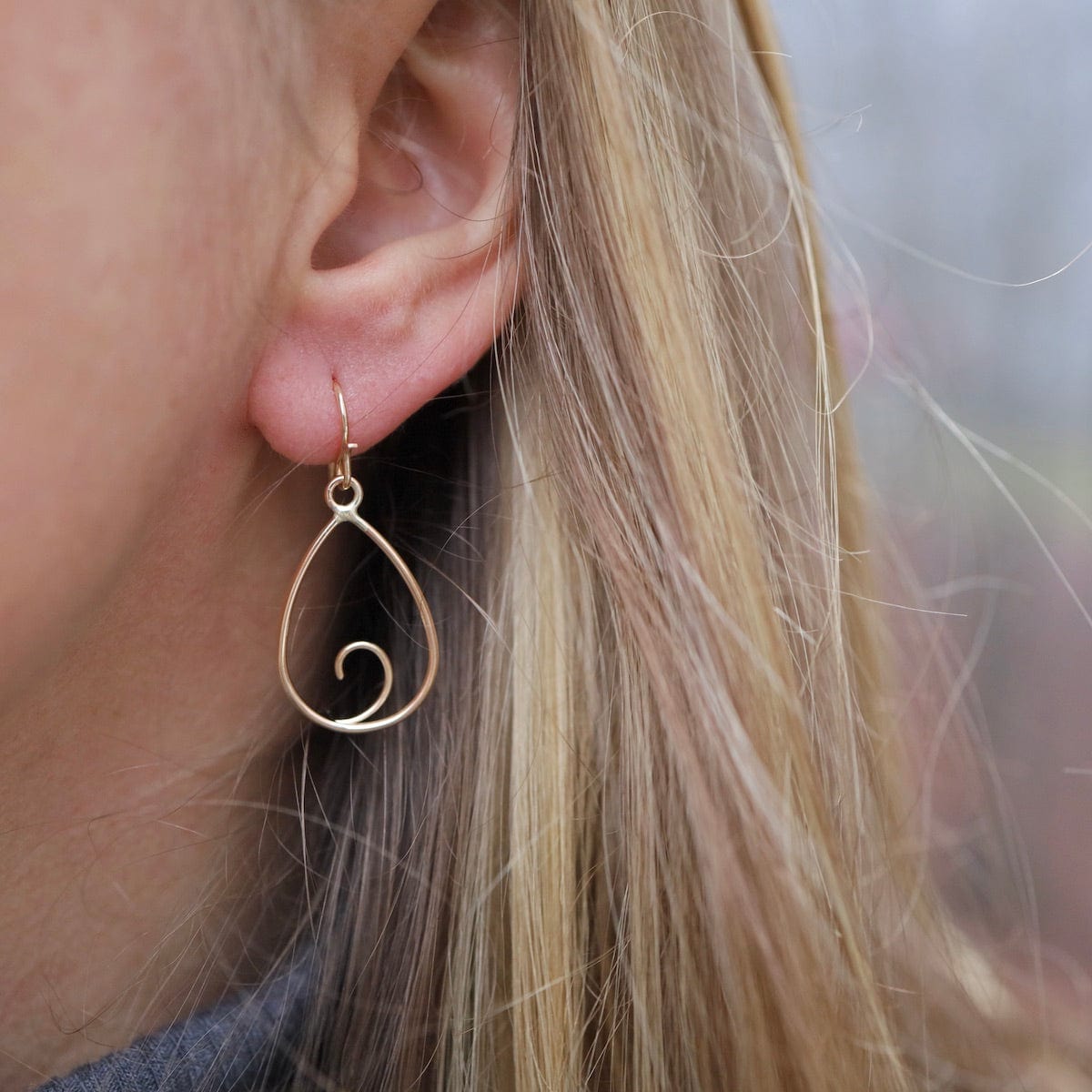EAR-GF Gold Filled Coiled Wire Teardrop Earrings