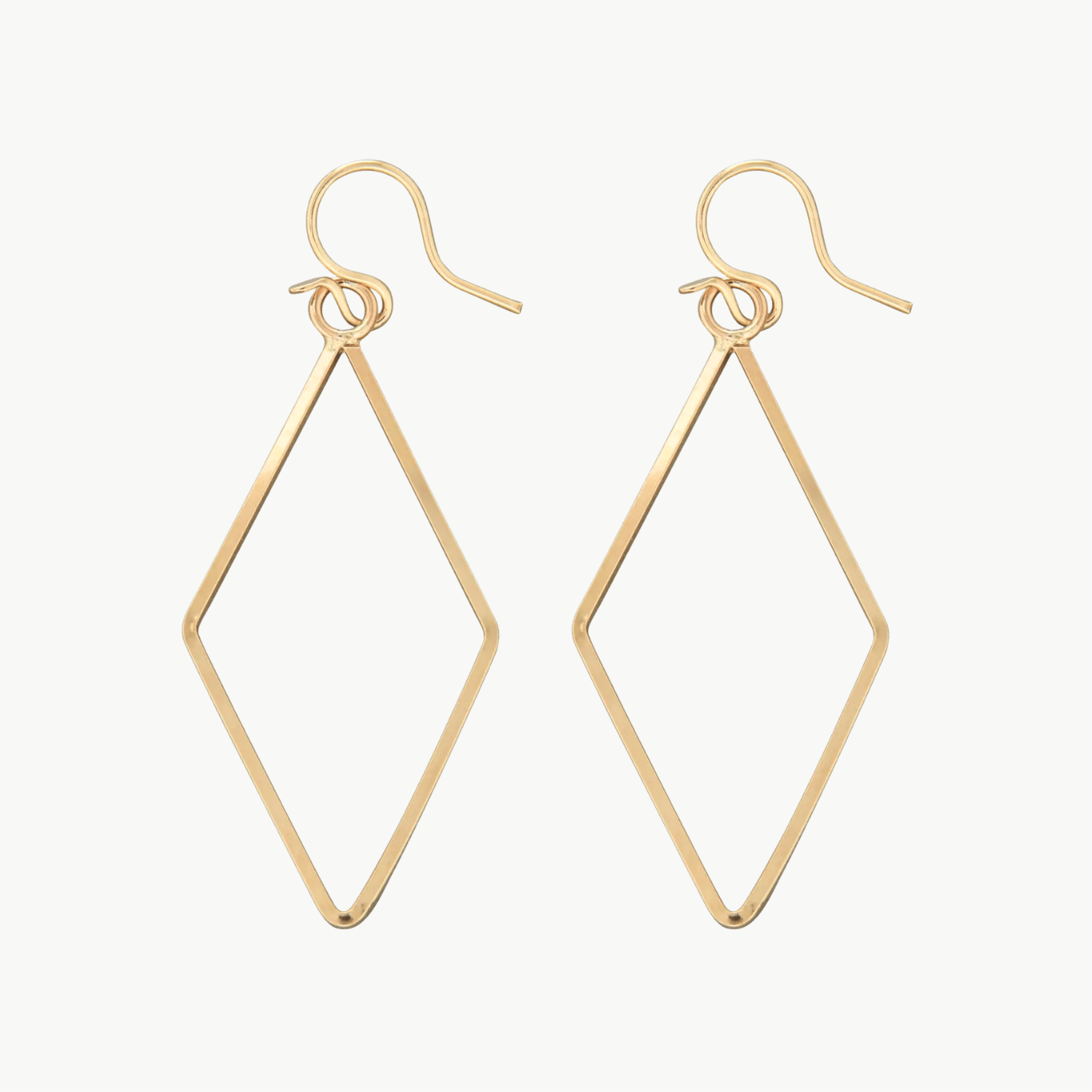 EAR-GF Gold Filled Elongated Diamond Square Wire Earrings