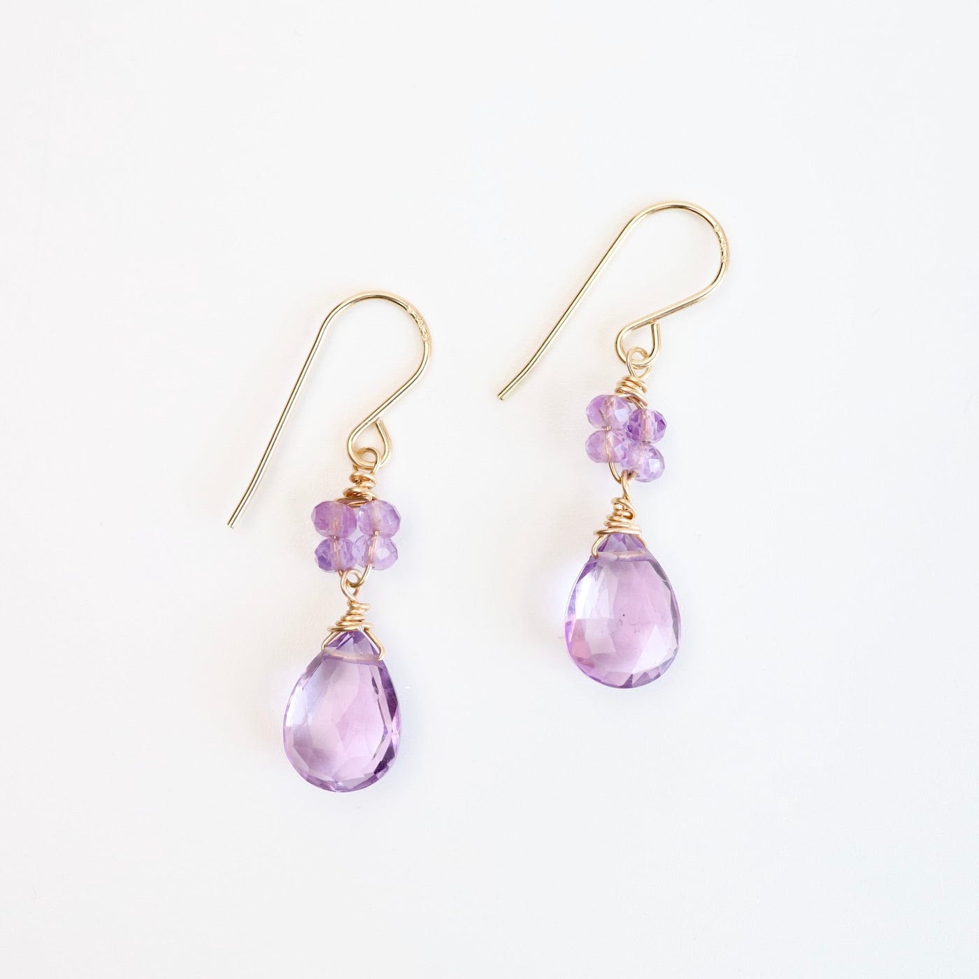 EAR-GF Gold Filled Flower Cluster with Pink Amethyst Earring