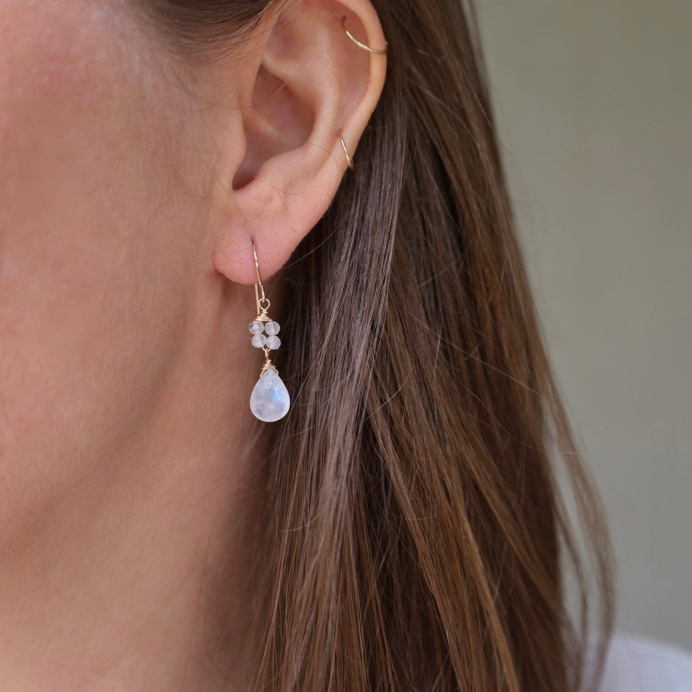 Shop Ivory Moonstone Drop Earrings by ATELIER MON at House of Designers –  HOUSE OF DESIGNERS