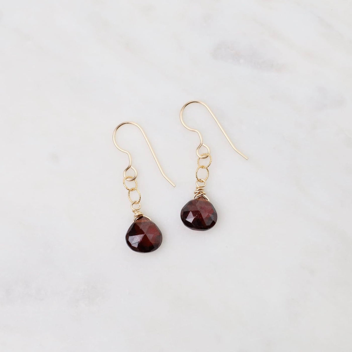 EAR-GF Gold Filled Garnet Drops Earring