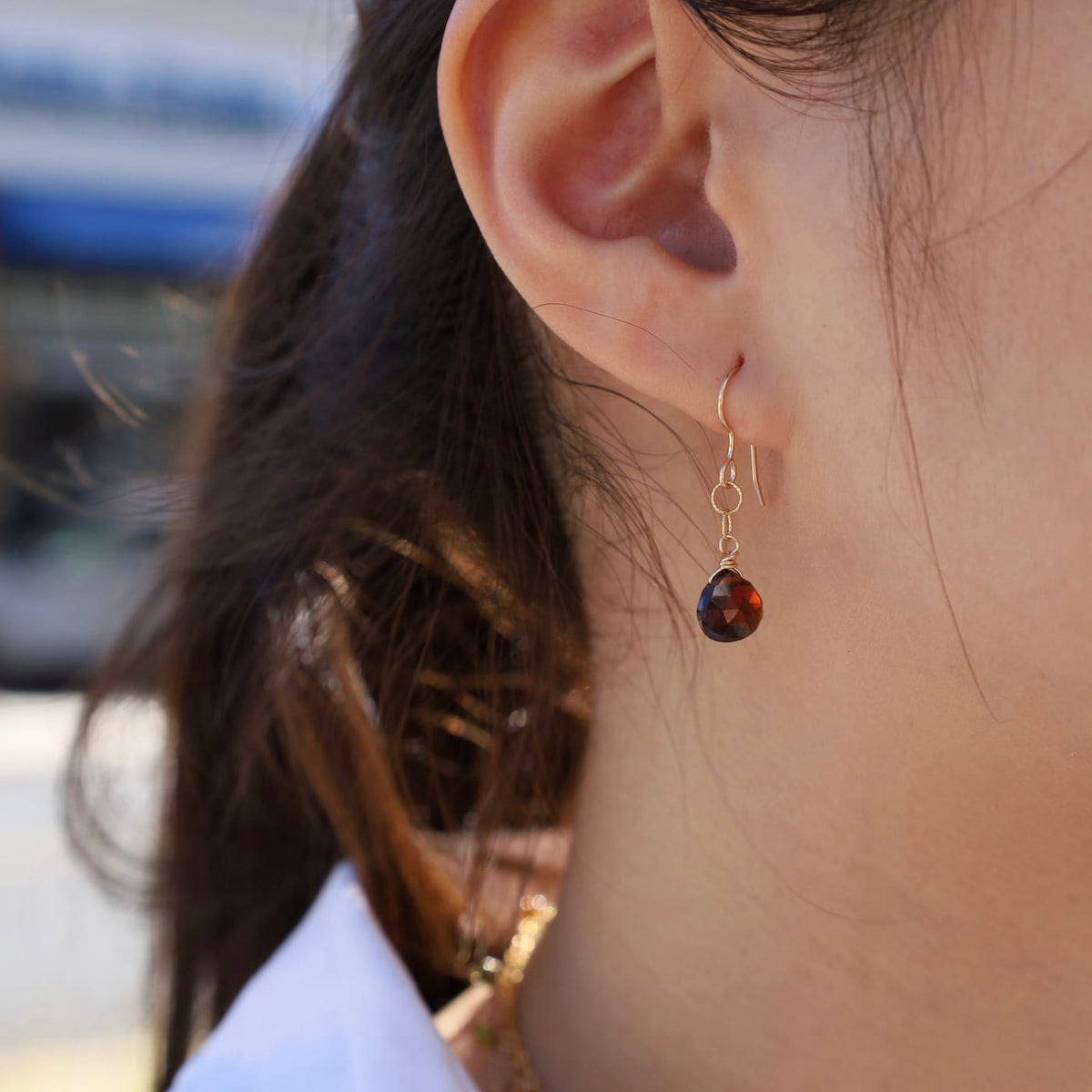 EAR-GF Gold Filled Garnet Drops Earring