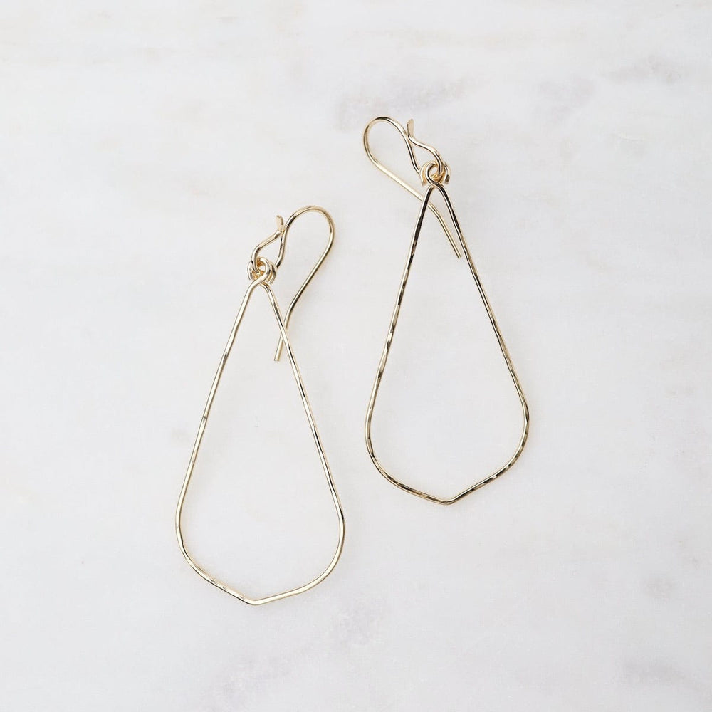 EAR-GF Gold Filled Hammered Wire Teardrop Earrings