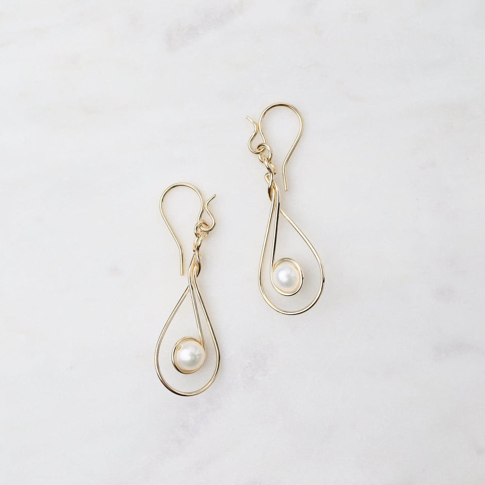 EAR-GF Gold Filled Hanging Pearl Earrings