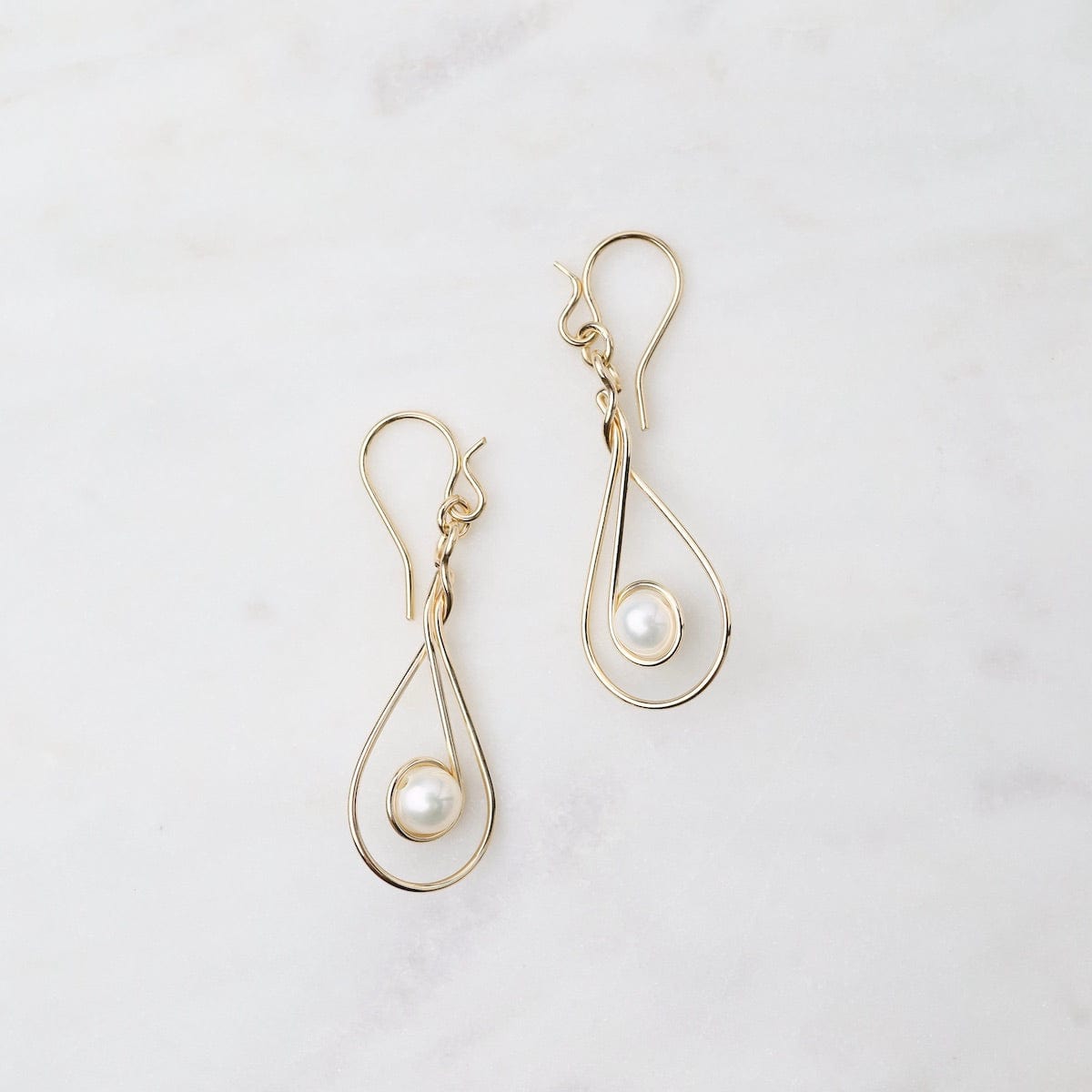 EAR-GF Gold Filled Hanging Pearl Earrings