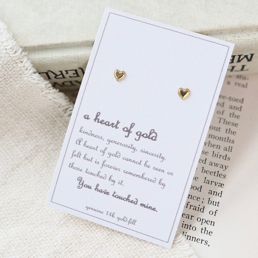 
                      
                        EAR-GF Gold Filled Heart Posts on Card "A Heart of Gold"
                      
                    