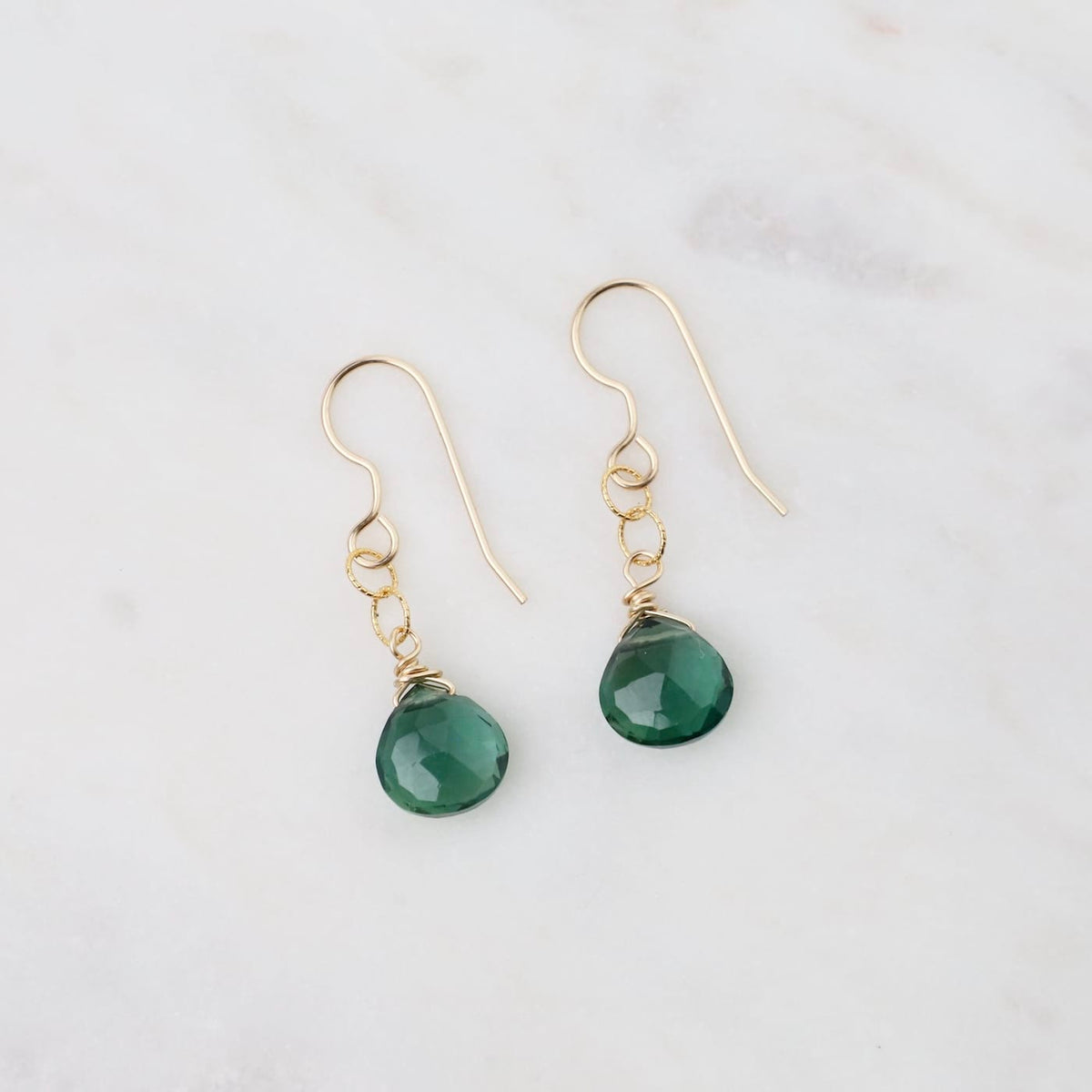EAR-GF Gold Filled Indicolite Quartz Drops Earring