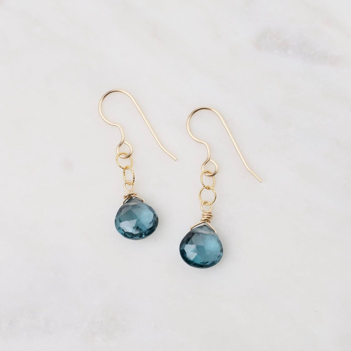 EAR-GF Gold Filled London Blue Topaz Drops Earring