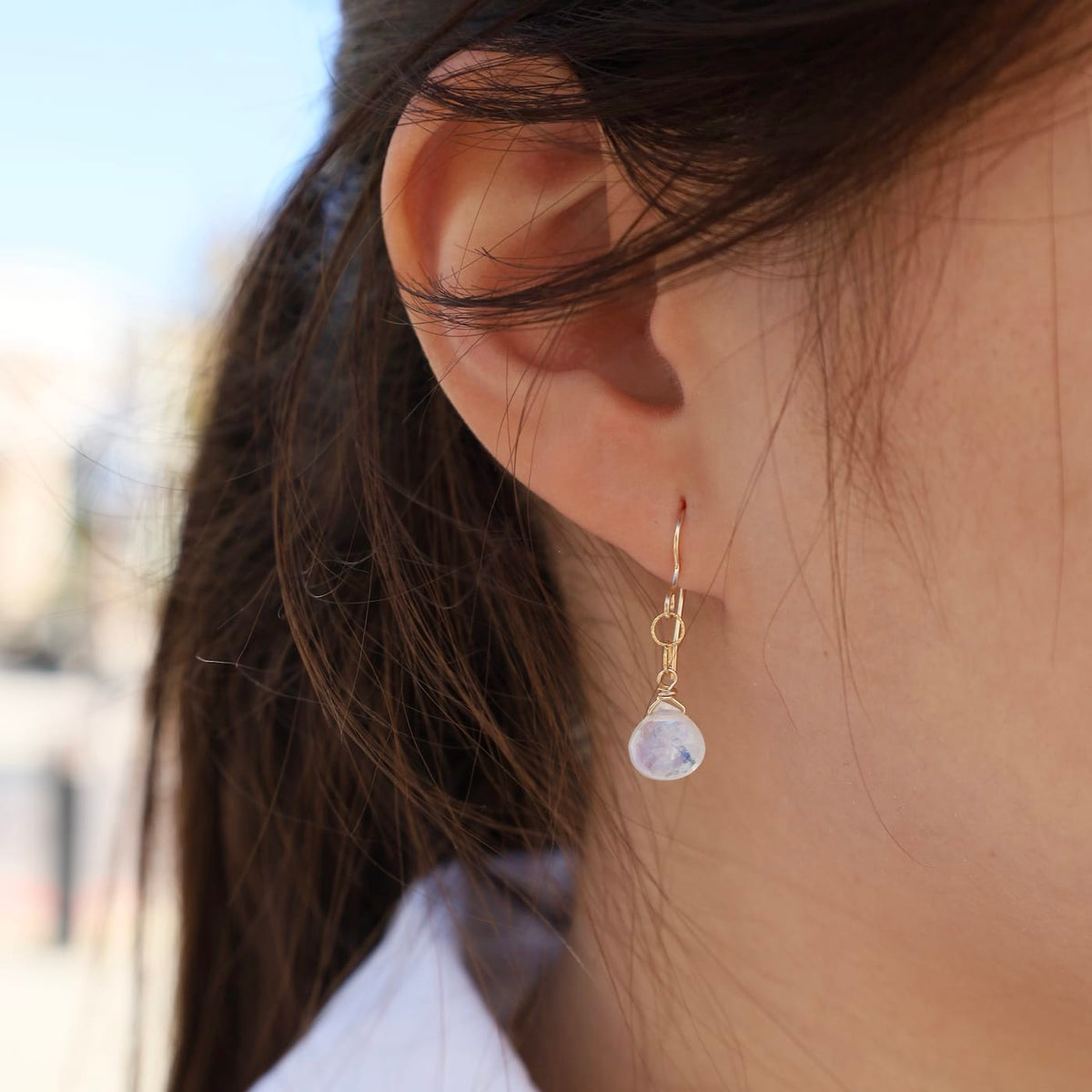 EAR-GF Gold Filled Moonstone Drops Earring