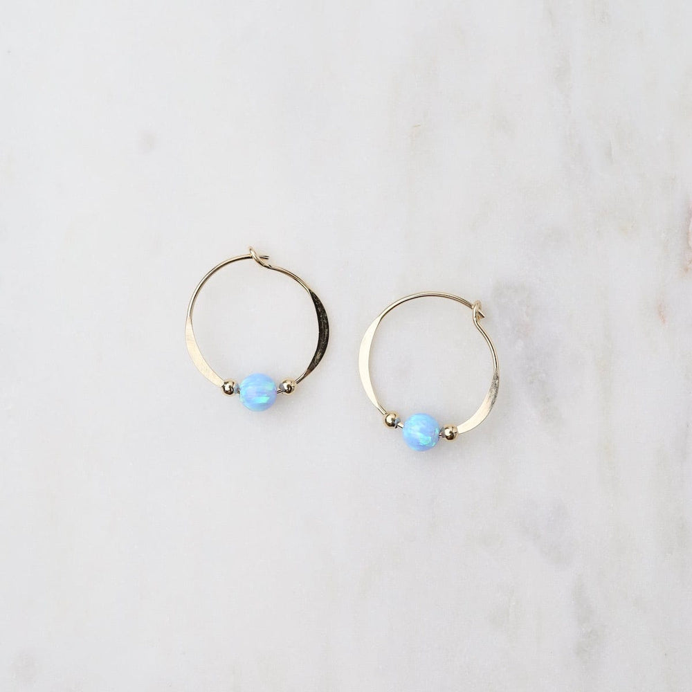 EAR-GF Gold Filled Opal Beaded Hoop Earrings