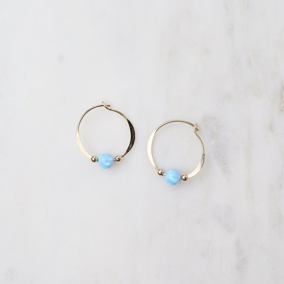 EAR-GF Gold Filled Opal Beaded Hoop Earrings