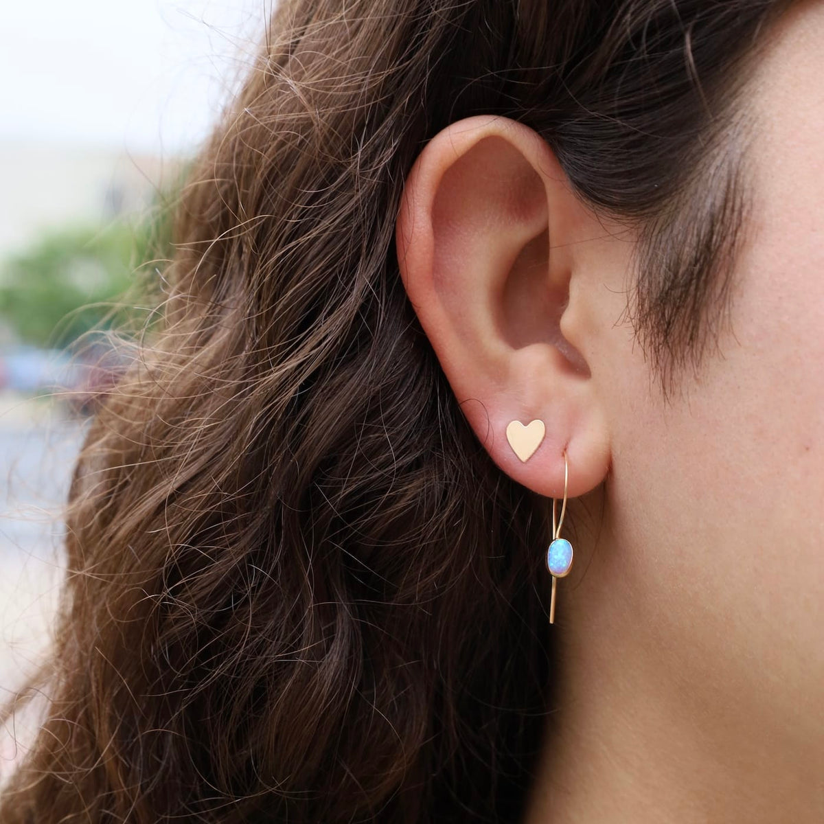 EAR-GF Gold Filled Opal Cabochon on French Wire Earrings