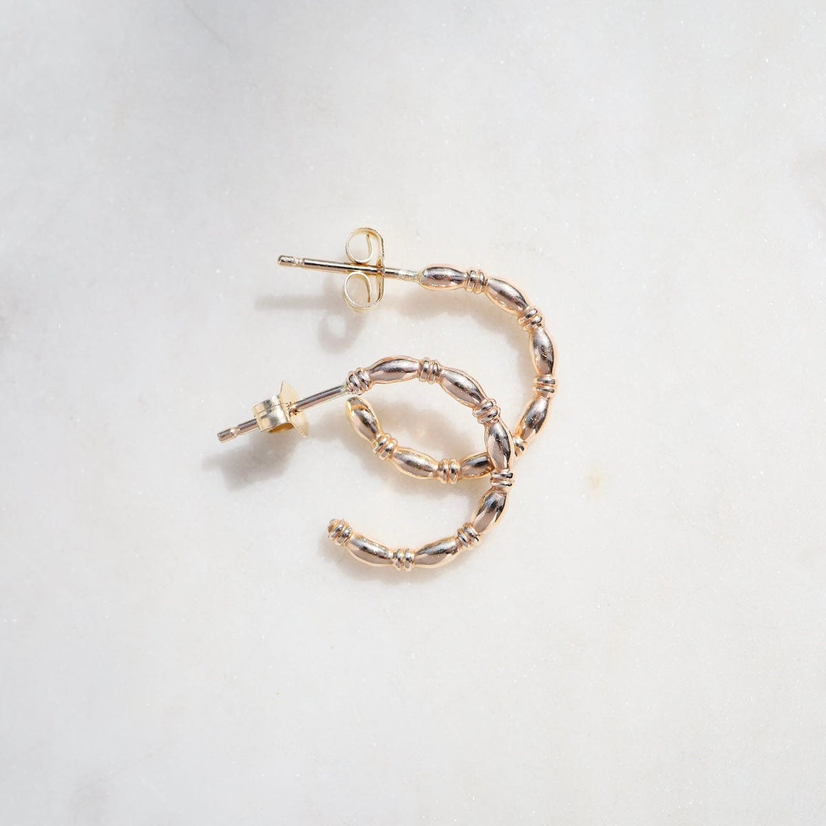 EAR-GF Gold Filled Oval Beaded Hoops