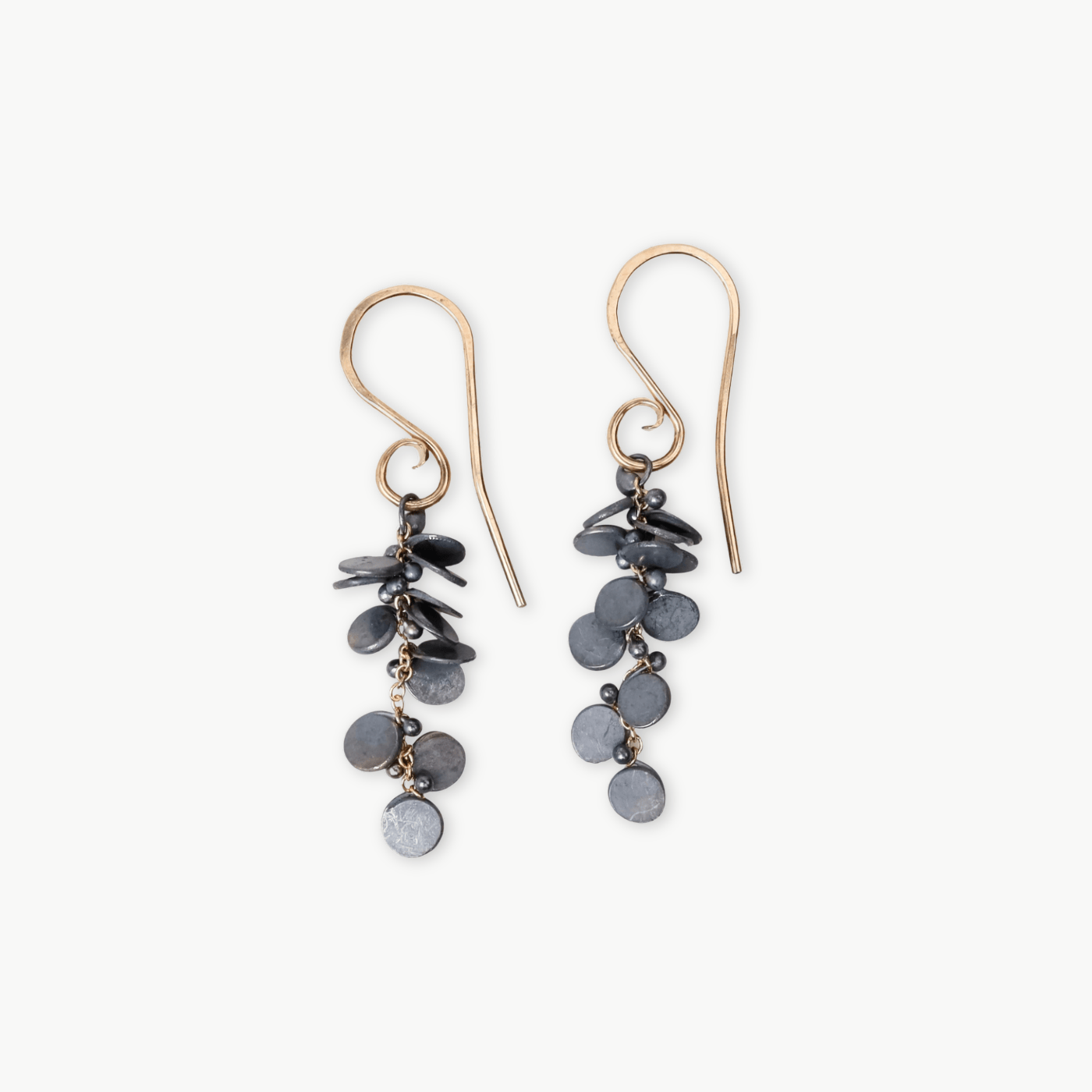 EAR-GF Gold Filled & Oxidized Silver Small Confetti Cluster Earrings