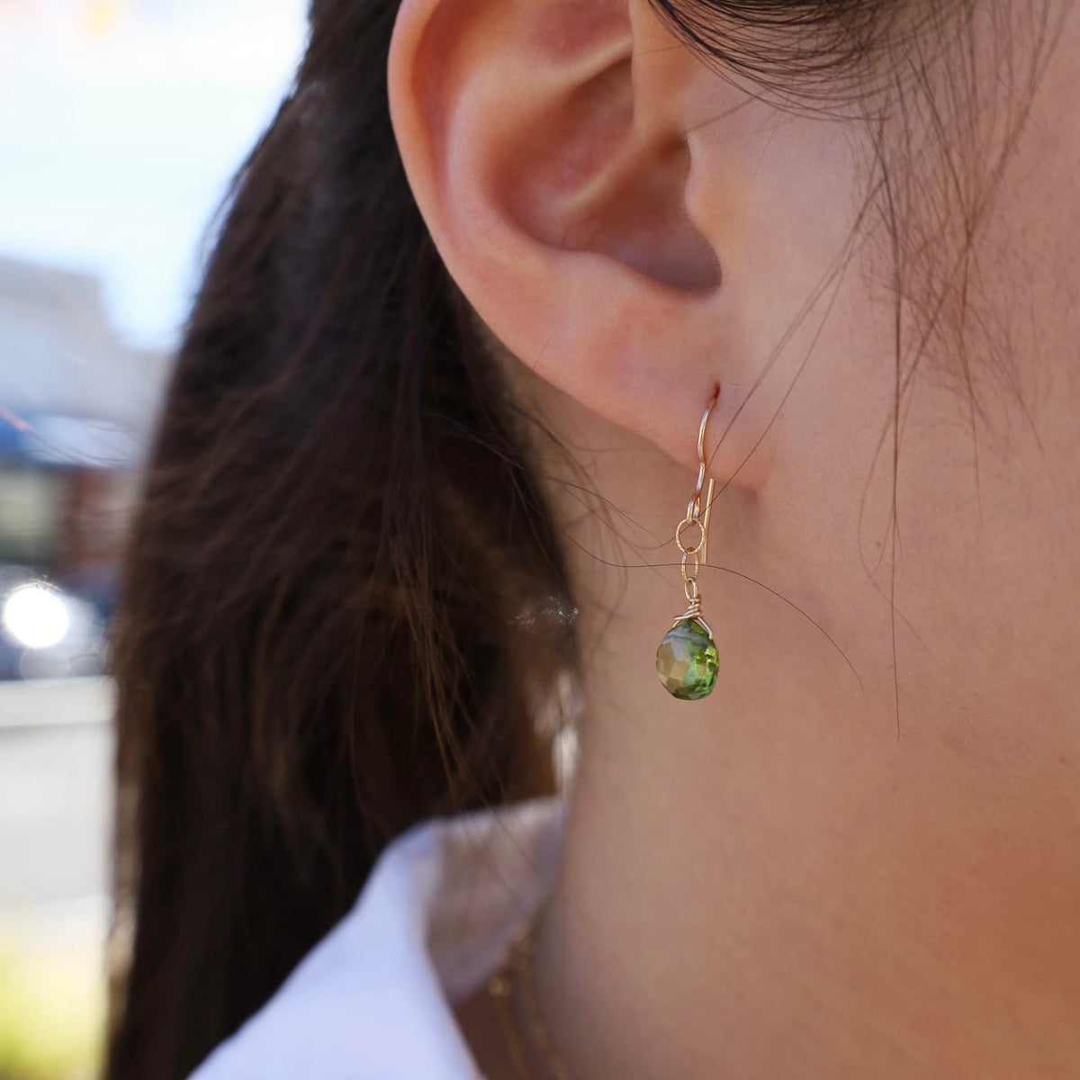 EAR-GF Gold Filled Peridot Drops Earring