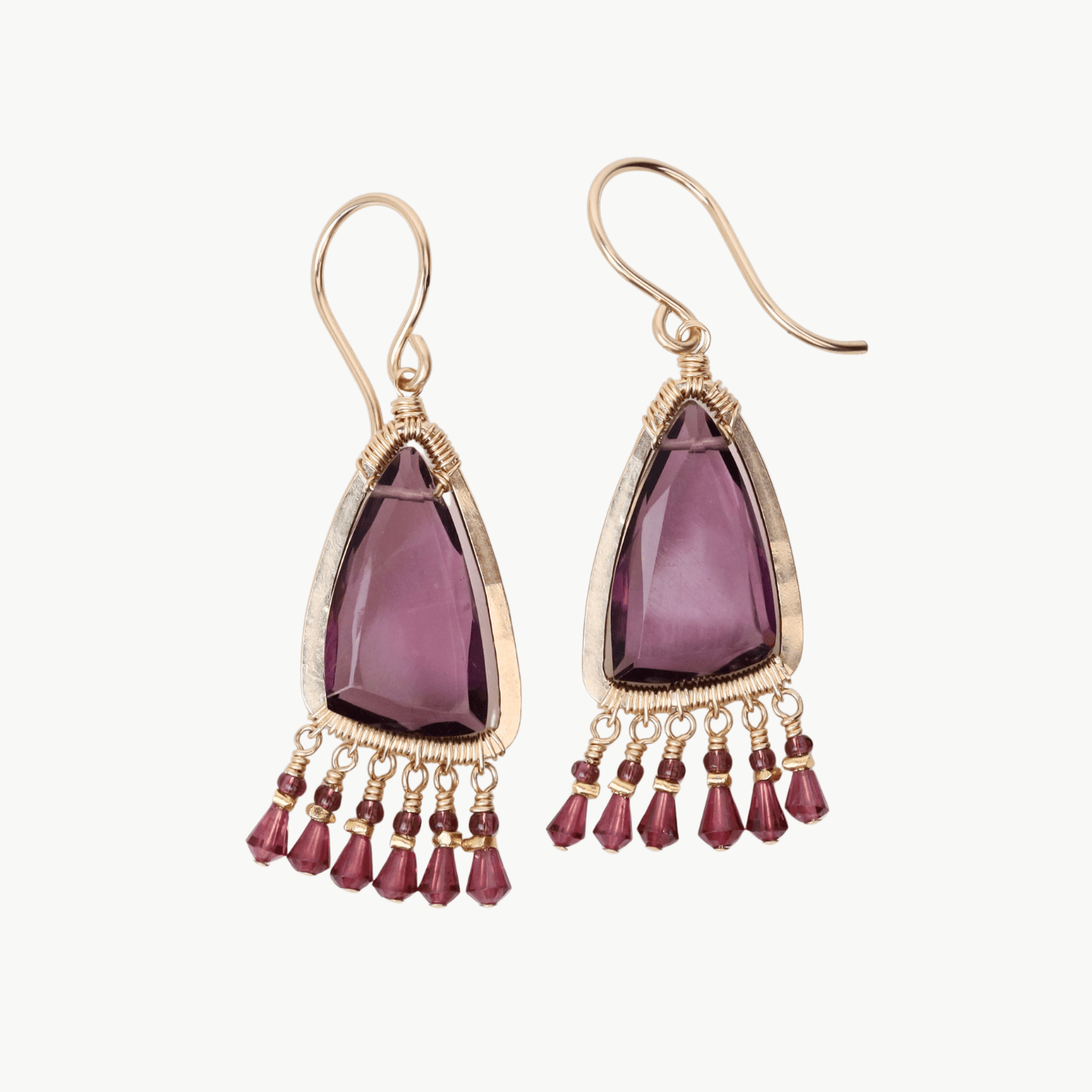 EAR-GF Gold Filled Pinot Mix Earrings - Amethyst Quartz &
