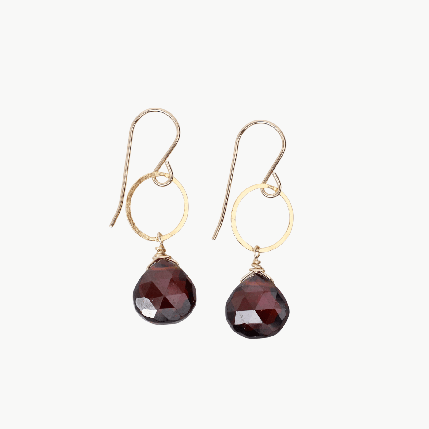 EAR-GF Gold Filled Ring with Garnet Drop Earrings