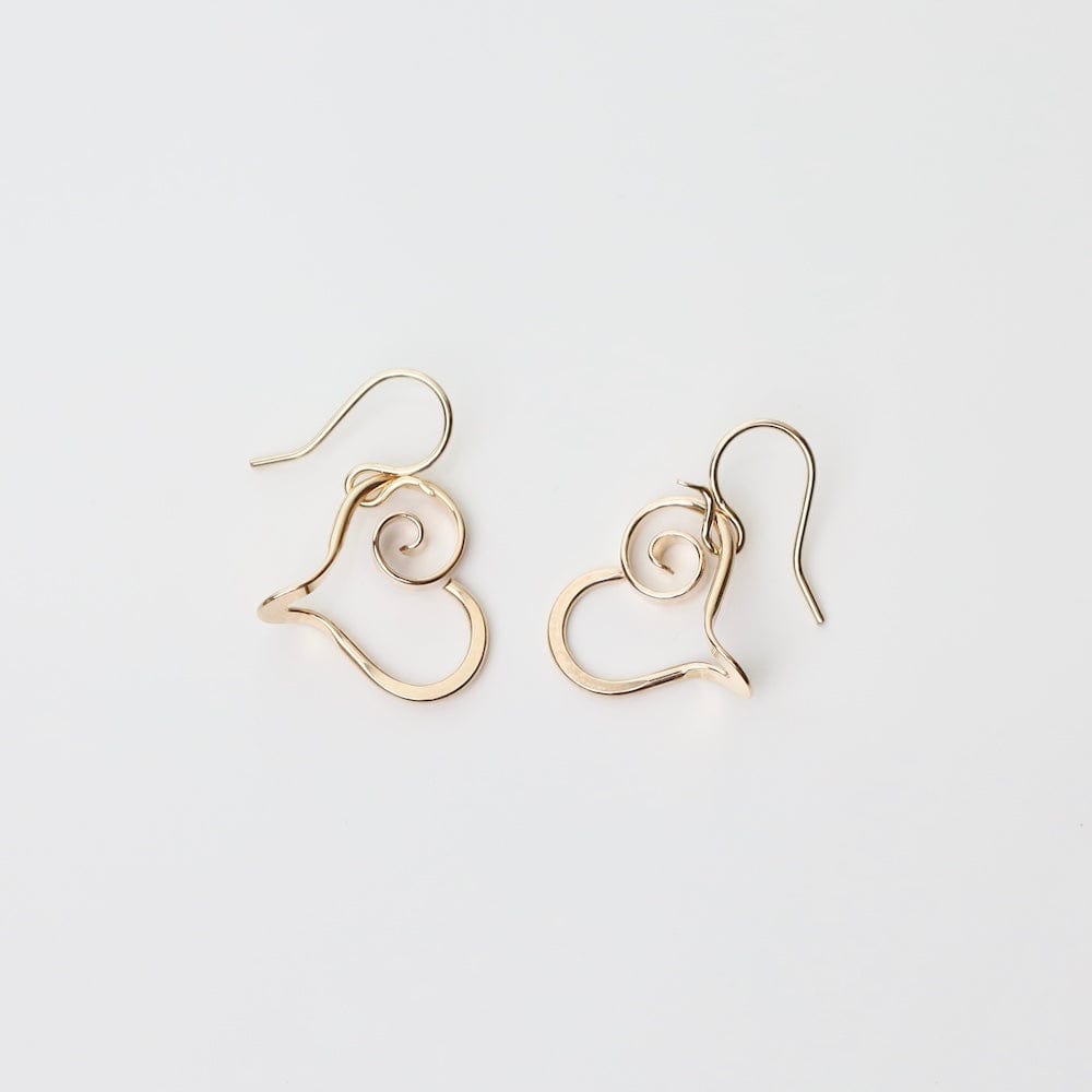 EAR-GF Gold Filled Scrolled Heart Earrings