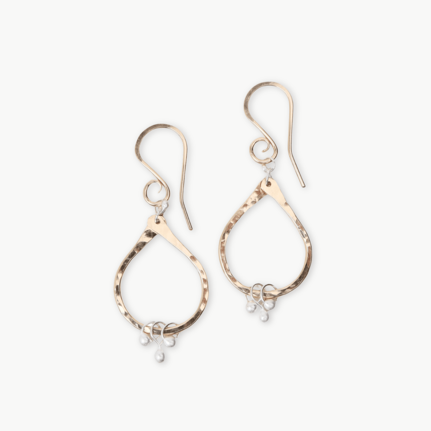 EAR-GF Gold Filled & Silver Petal Drop Earrings