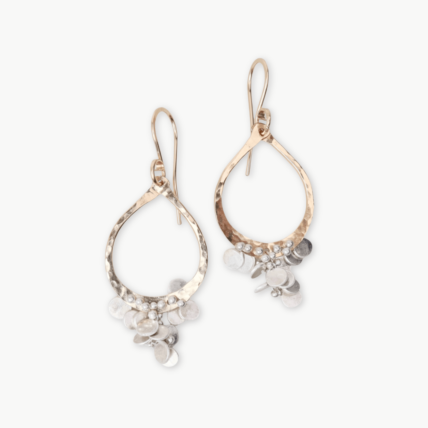 EAR-GF Gold Filled & Silver Small Tear Confetti Earrings