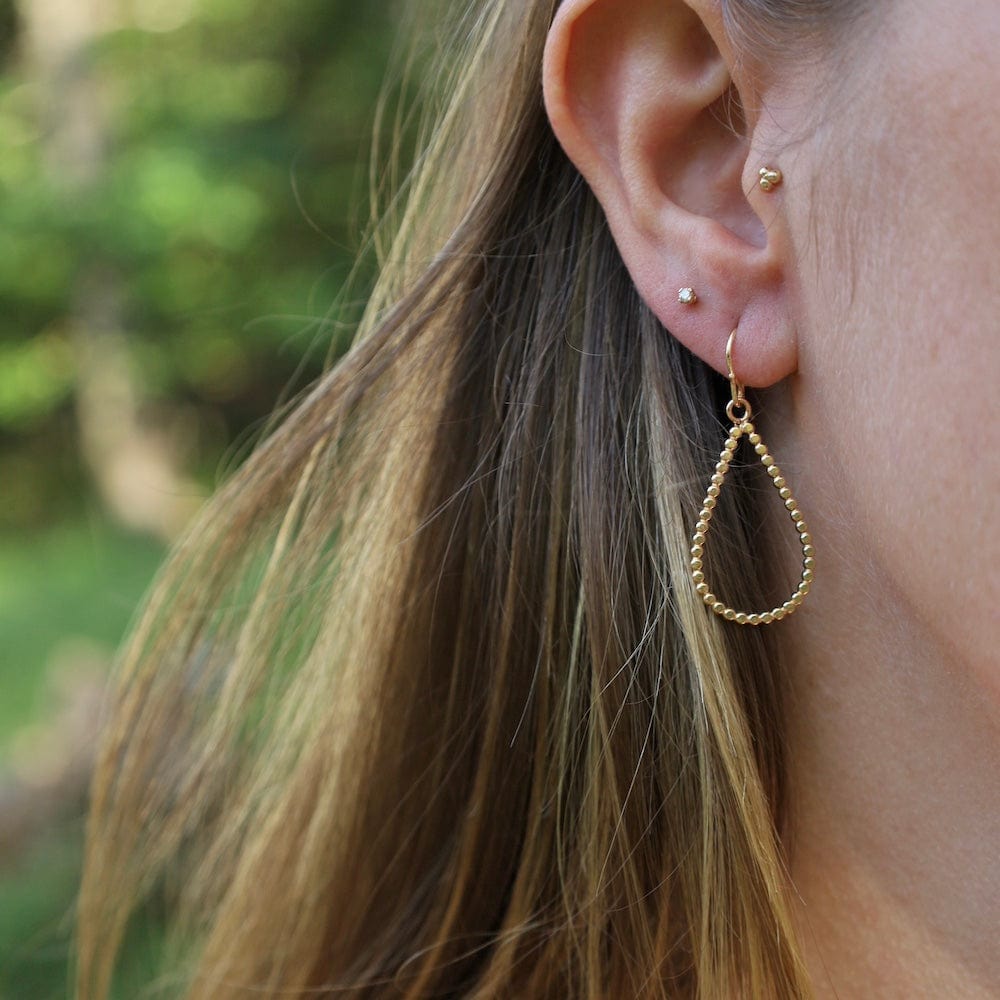 EAR-GF Gold Filled Smashed Bead Teardrop