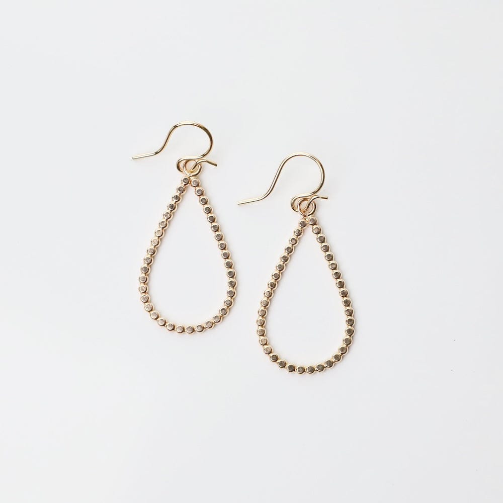 EAR-GF Gold Filled Smashed Bead Teardrop Earrings