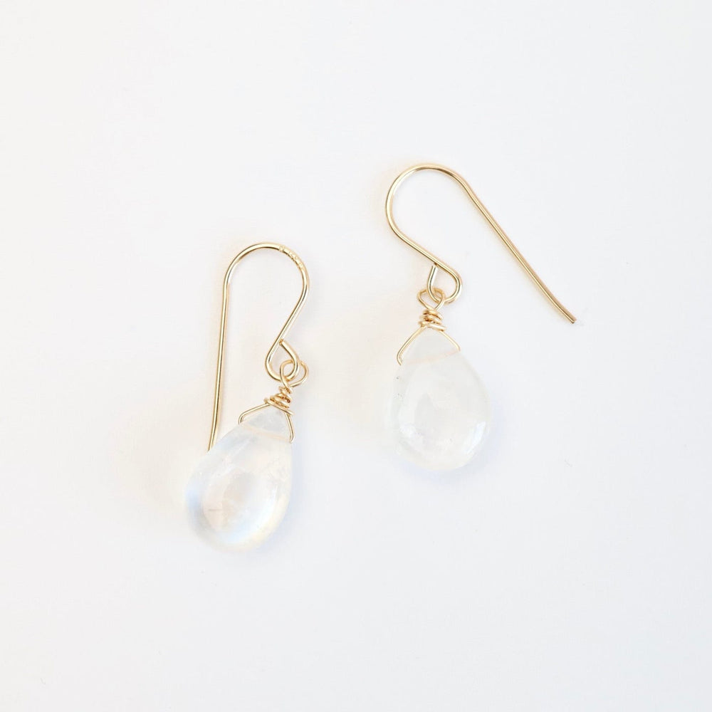 EAR-GF Gold Filled Smooth Rainbow Moonstone Drop Earring