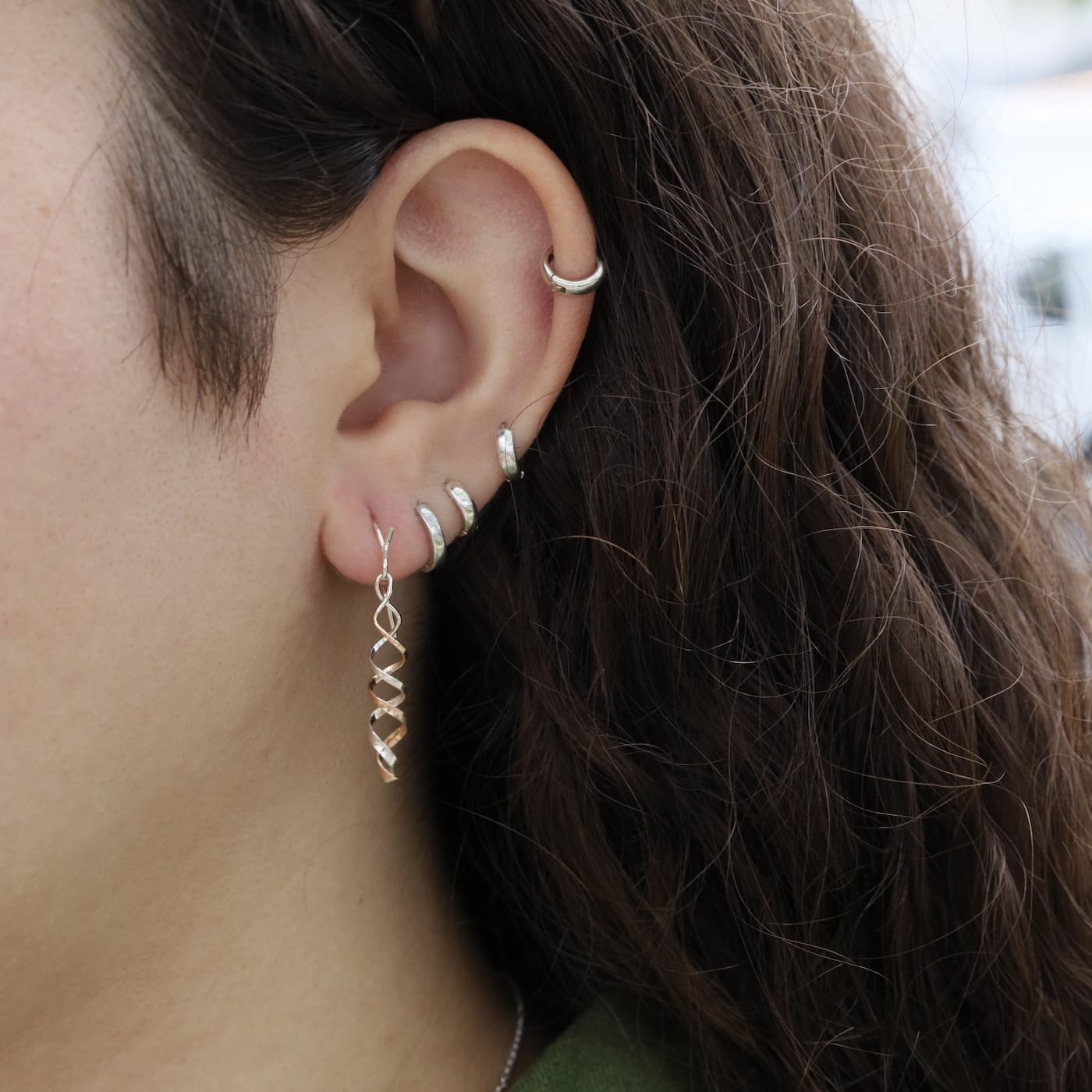 EAR-GF Gold Filled & Sterling Silver Corkscrew Mini Earrings