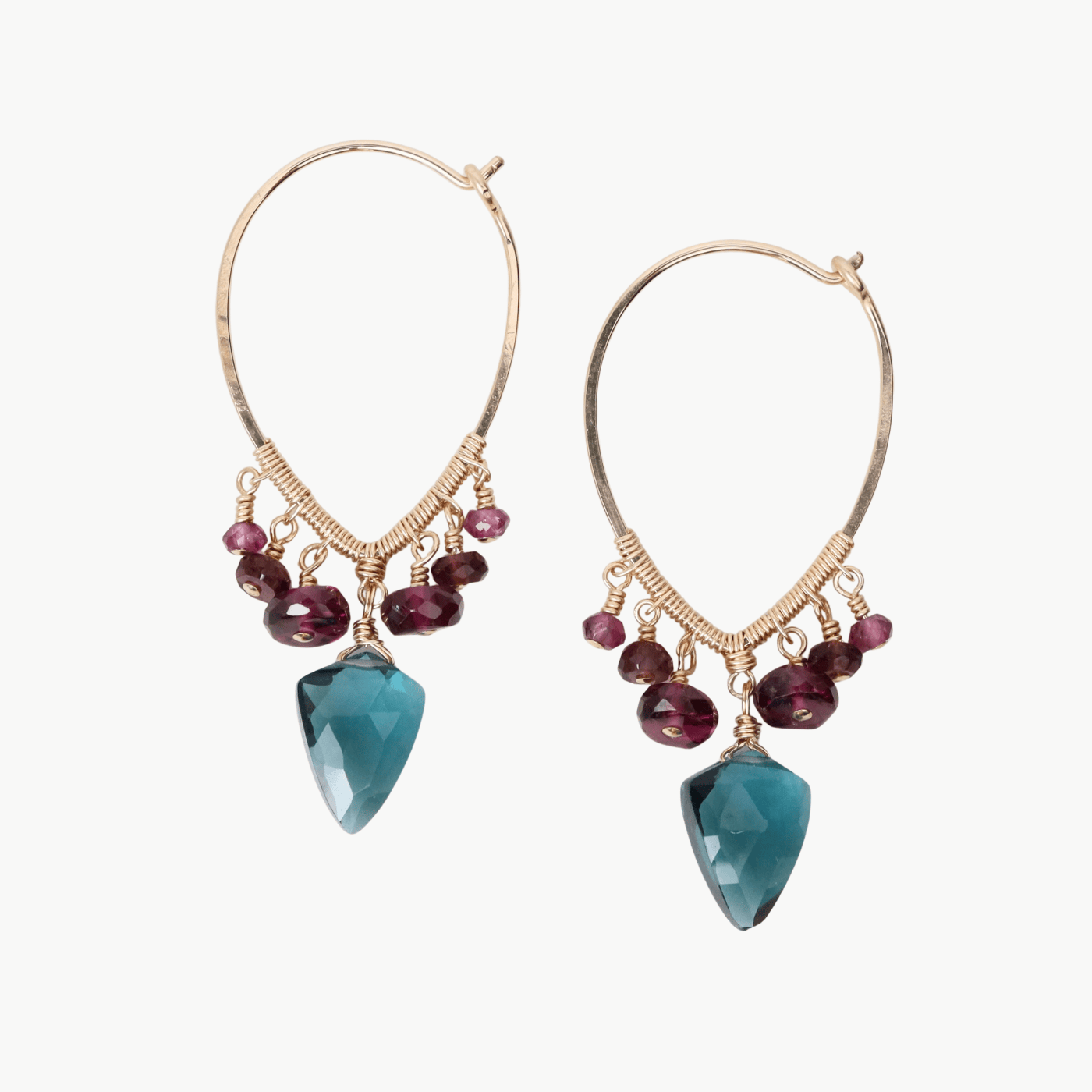 EAR-GF Gold Filled Teardrop Hoop Earrings with Drops of L