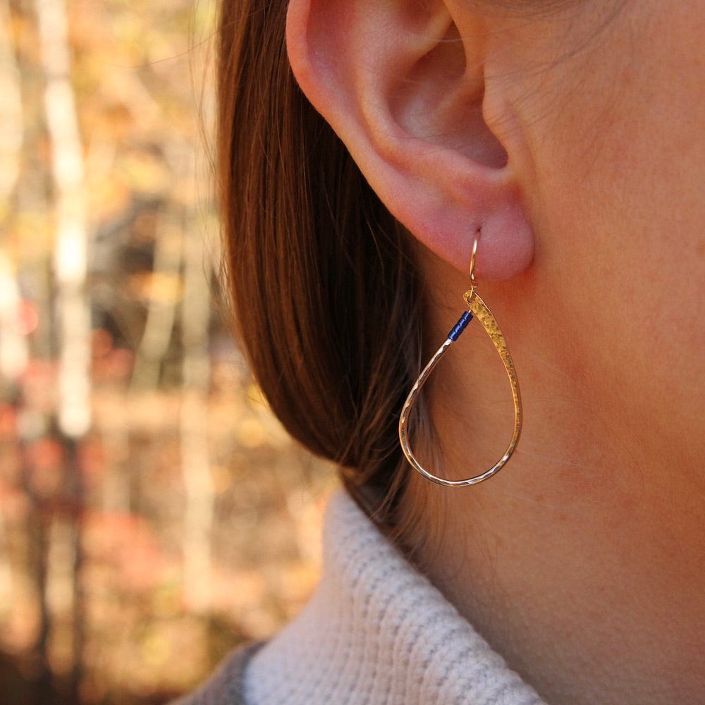 EAR-GF Gold Filled Teardrop With Blue Beads Earring