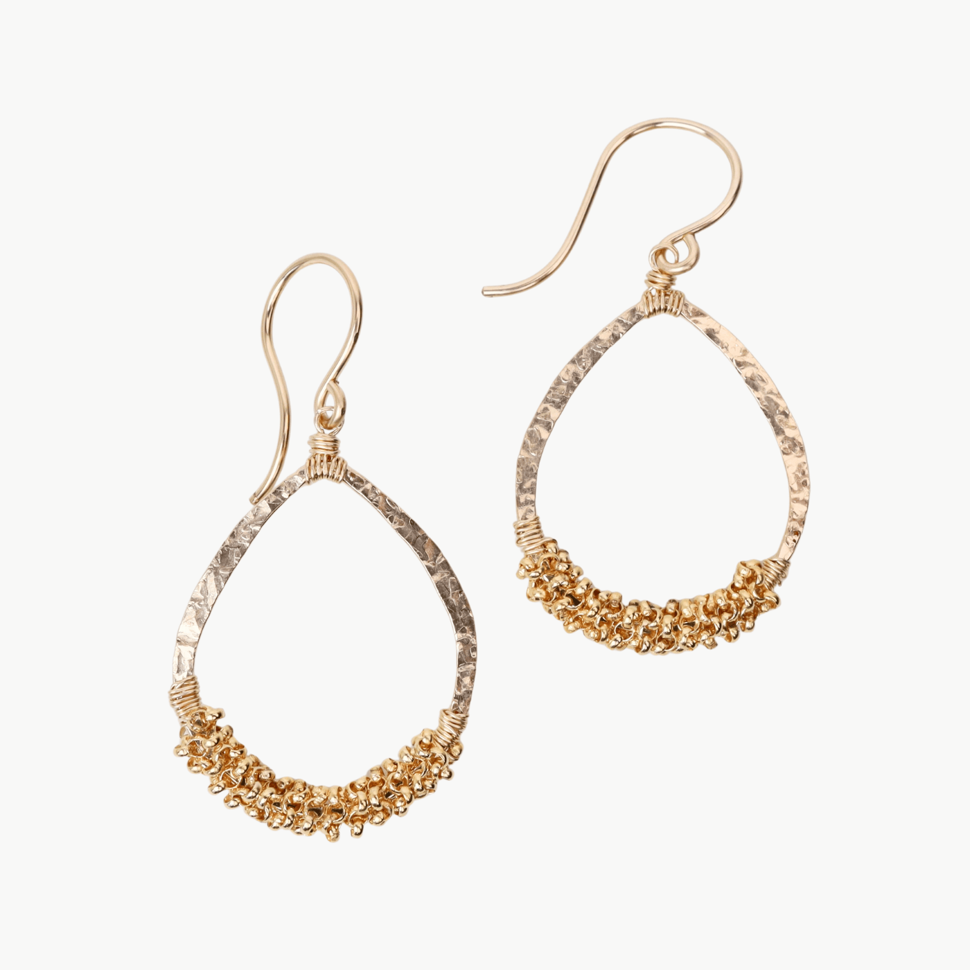 EAR-GF Gold Filled Teardrop with Wrapped Gold Fringe