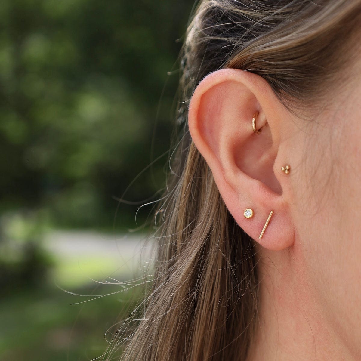 EAR-GF Gold Filled Thin Bar Posts On Card either "Set You