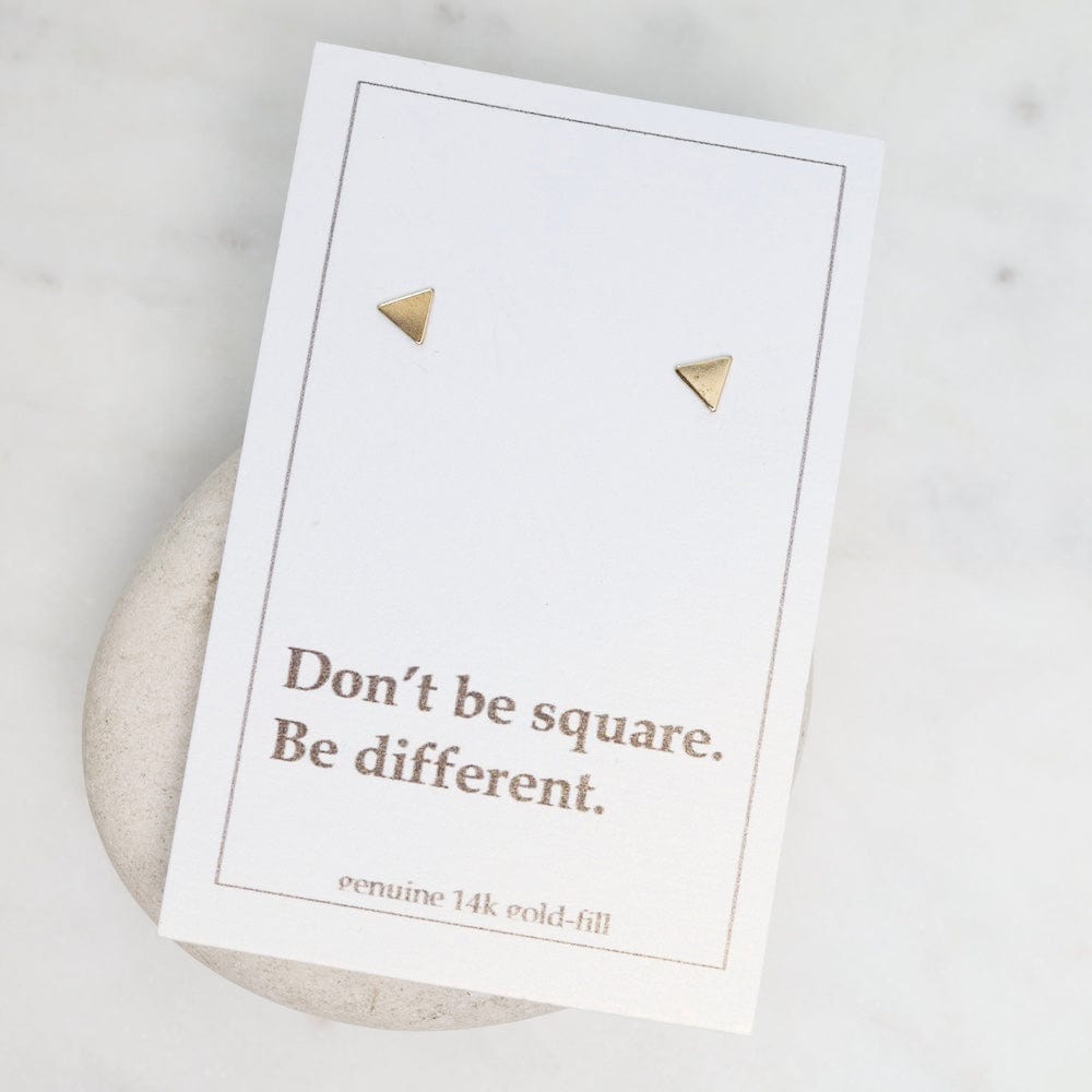 
                      
                        EAR-GF Gold Filled Triangle Posts on Card "Don`t Be Squar
                      
                    