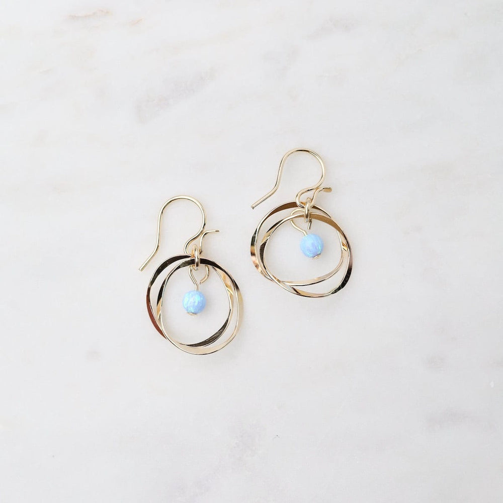 EAR-GF Gold Filled Twin Blue Opal Earrings