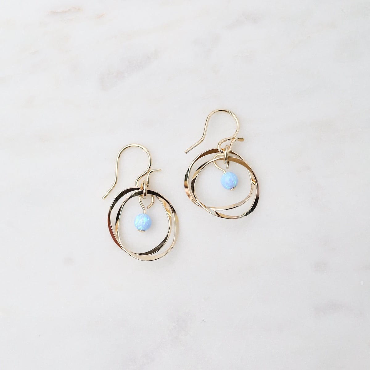 EAR-GF Gold Filled Twin Blue Opal Earrings