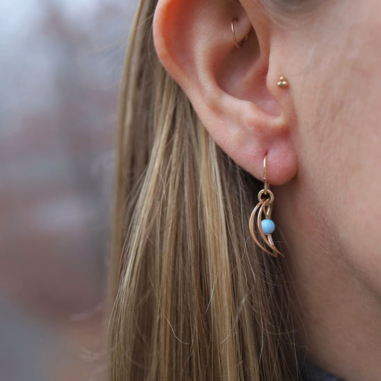 EAR-GF Gold Filled Twin Blue Opal Earrings