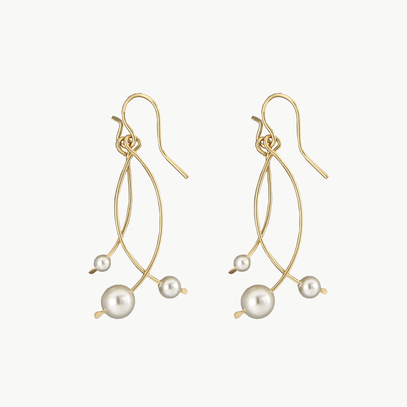 EAR-GF Gold Filled & White Talking Friends Pearl Earrings