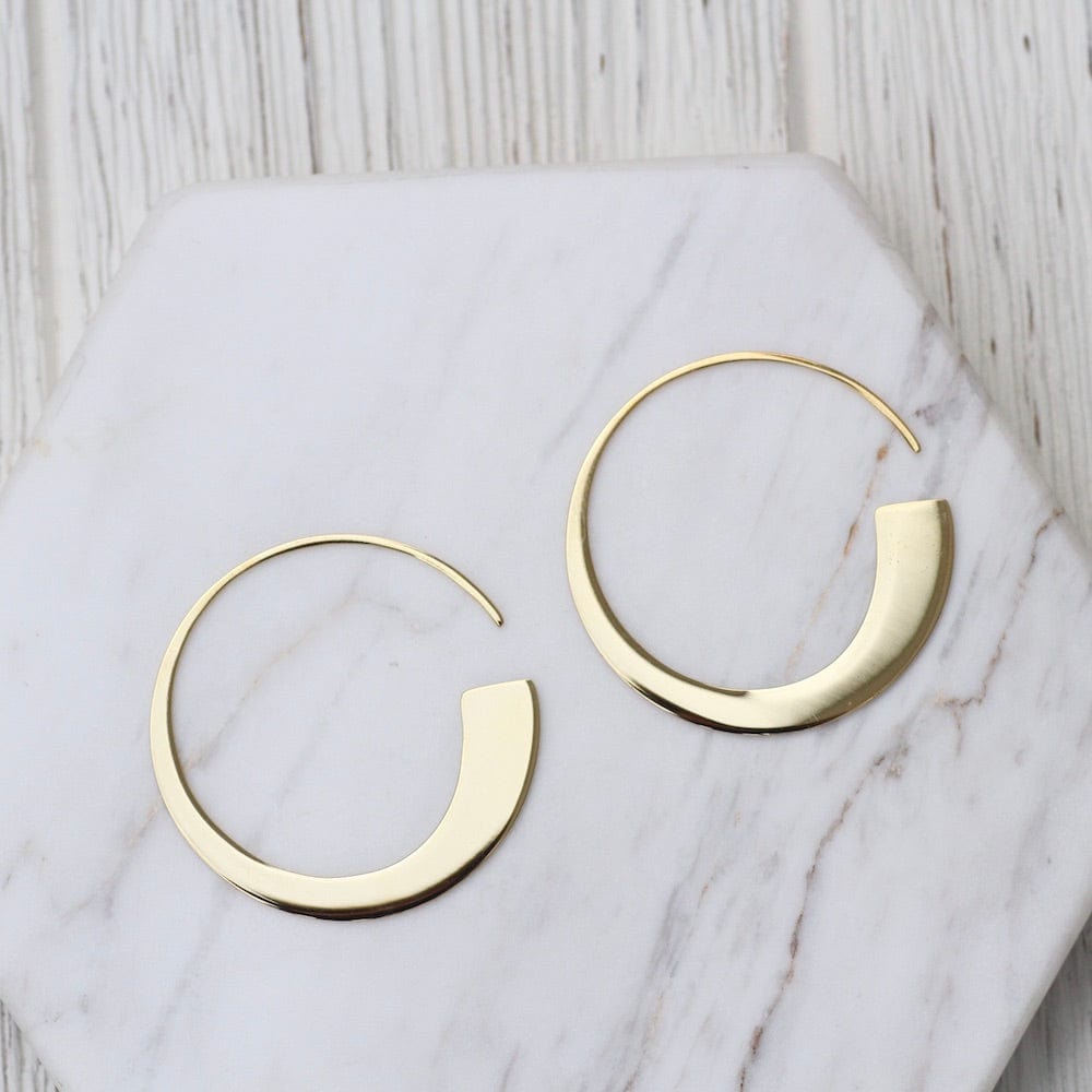 EAR-GF Gold Geometry Slim Hoop Earrings