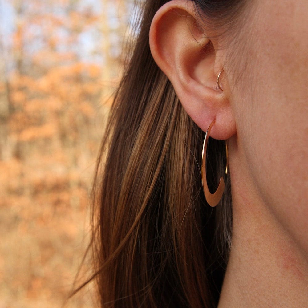 EAR-GF Gold Geometry Slim Hoop Earrings