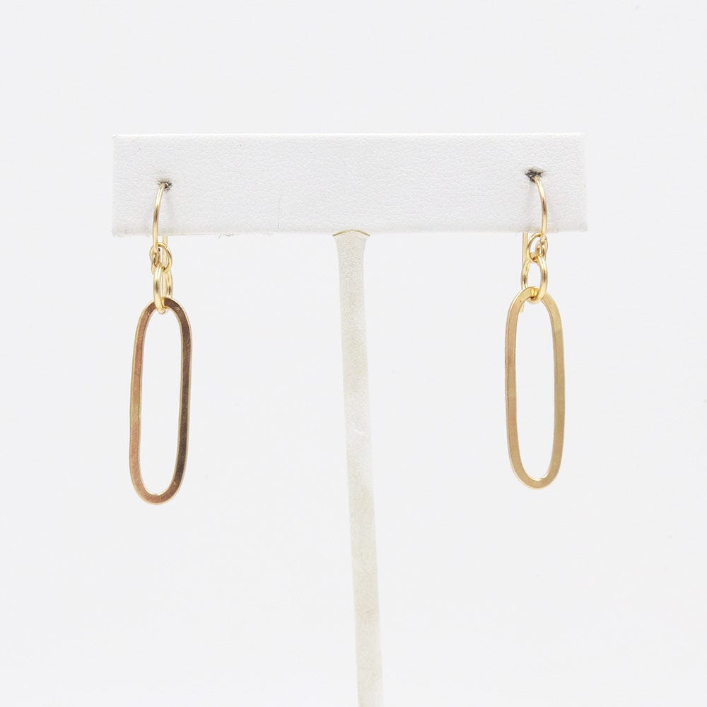 EAR-GF GOLD OVAL DROP EARRINGS