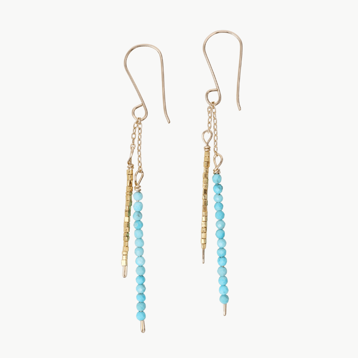 EAR-GF Gold vermeil & turquoise twig earrings