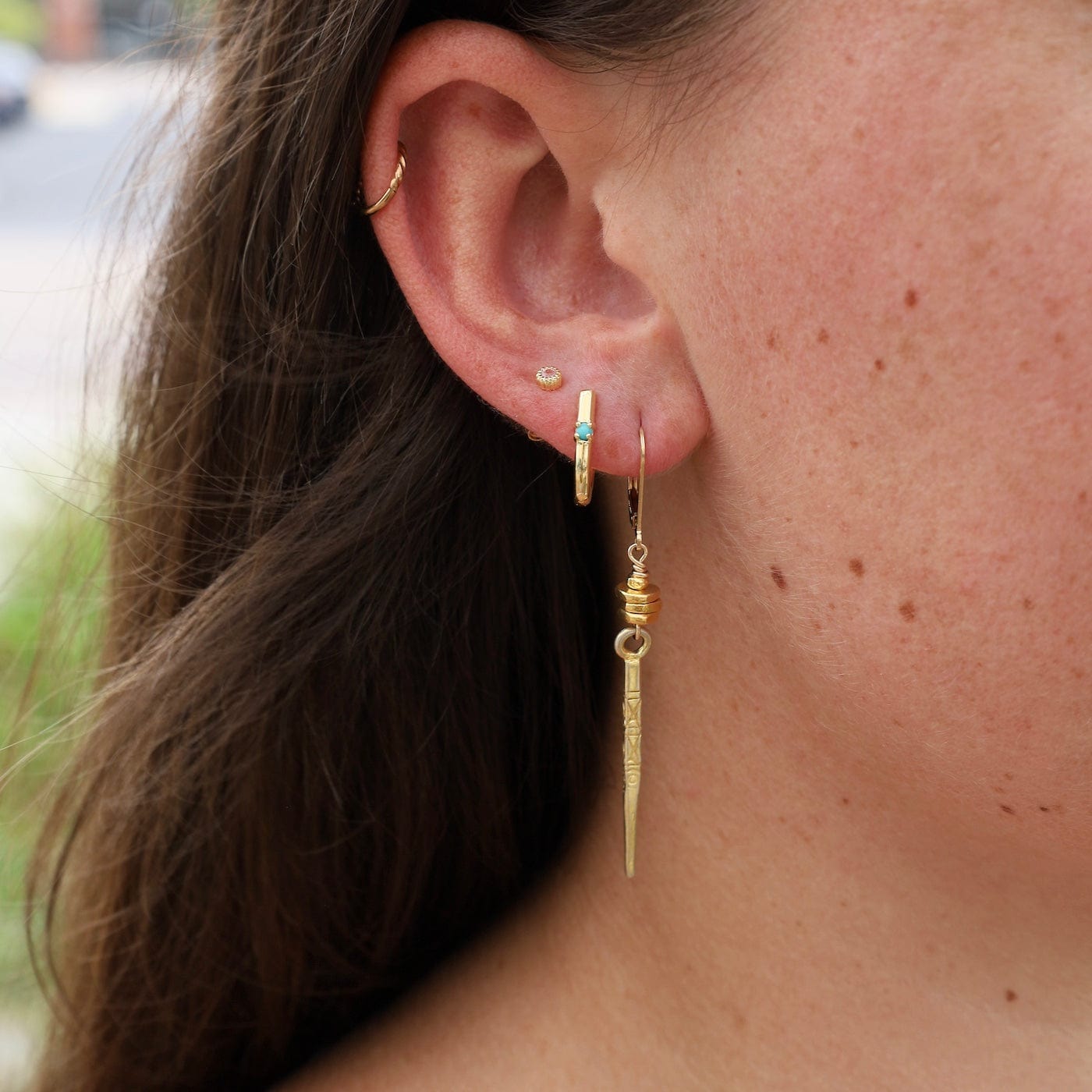 EAR-GF Golden Toothpick Earrings