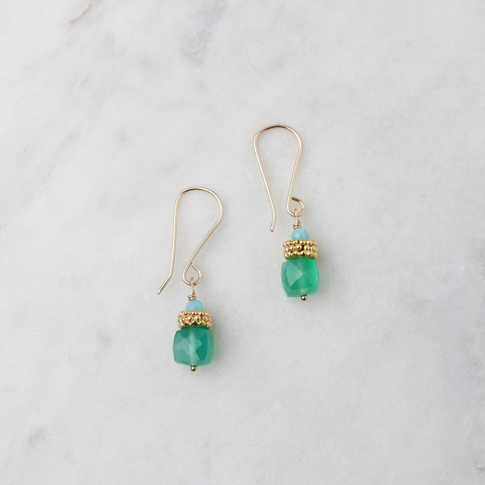 
                      
                        EAR-GF Green Onyx Cubes & Gold Vermeil Bead Earring
                      
                    